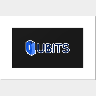 Qubits (pixels + blue over white) Posters and Art